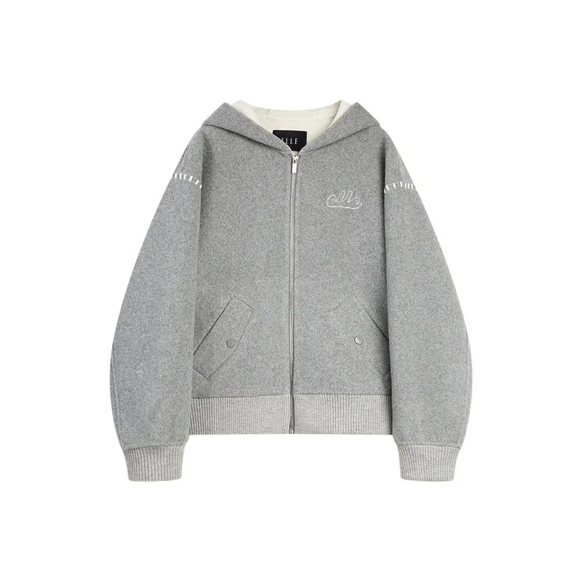 ELLE Light Gray Women's Coat ELLE Светло-серый женский пальто