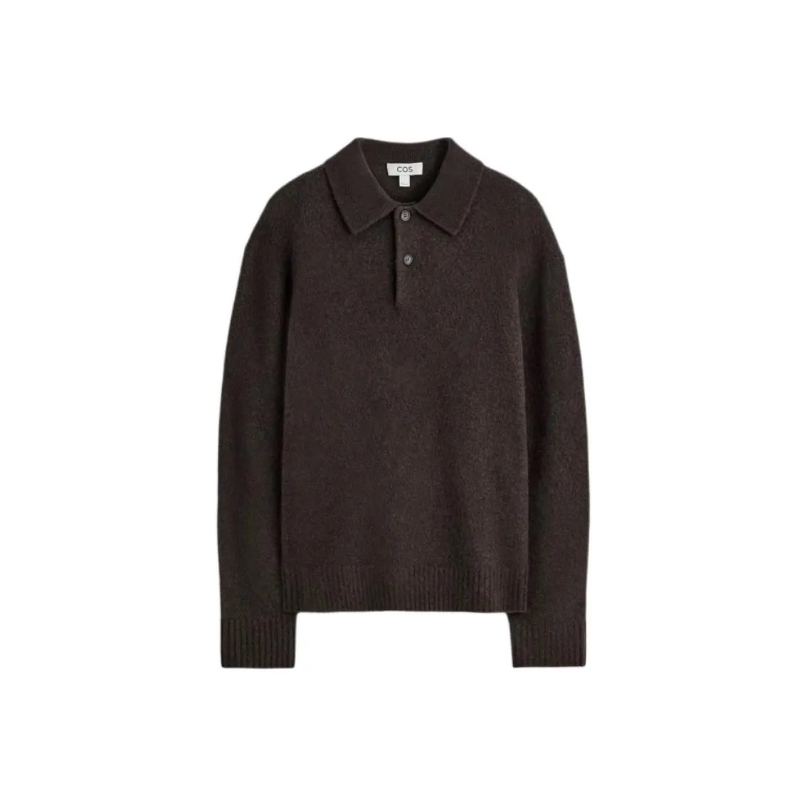 COS Темно-коричневая мужская поло рубашка