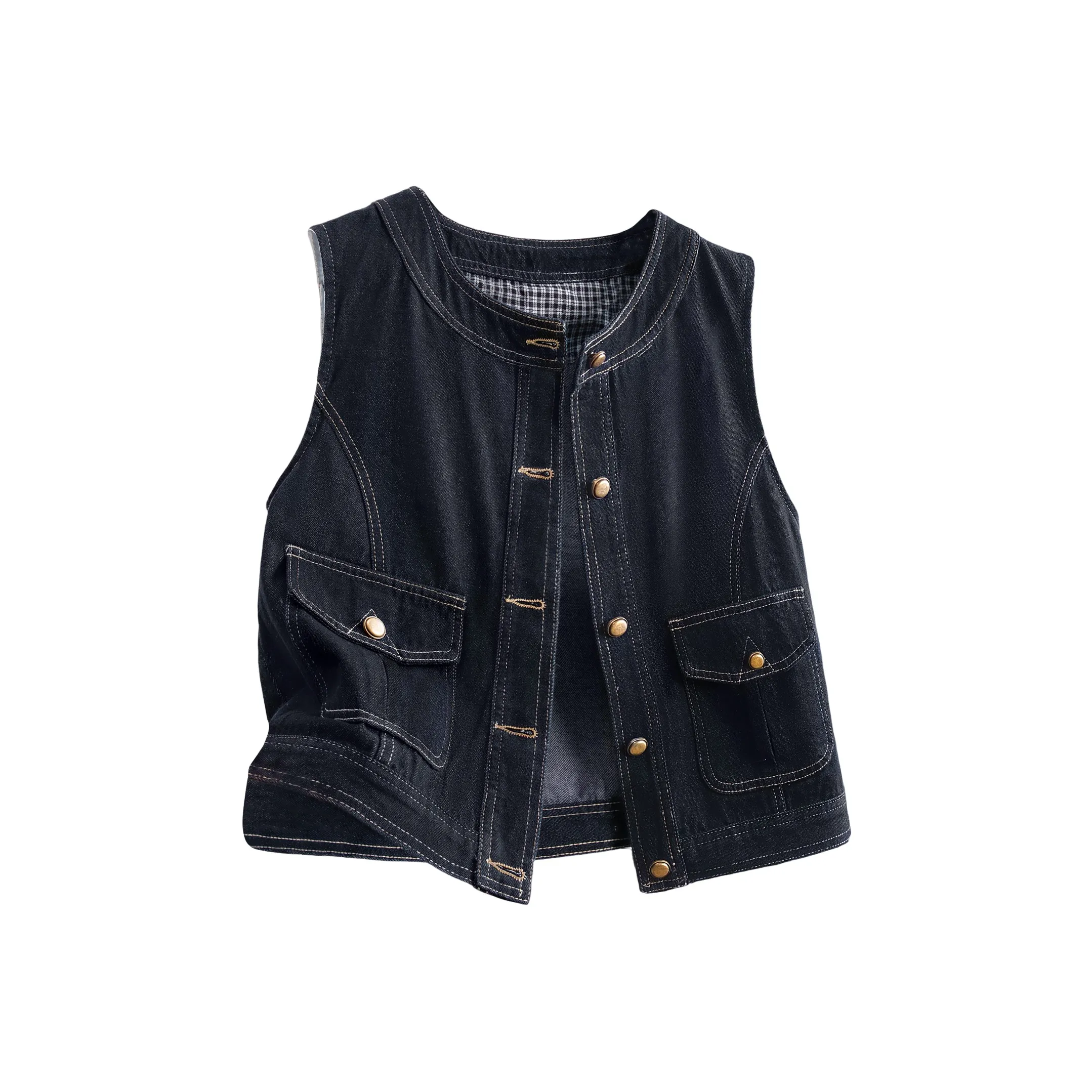 SIBAISHE Темно-синий женский жилет