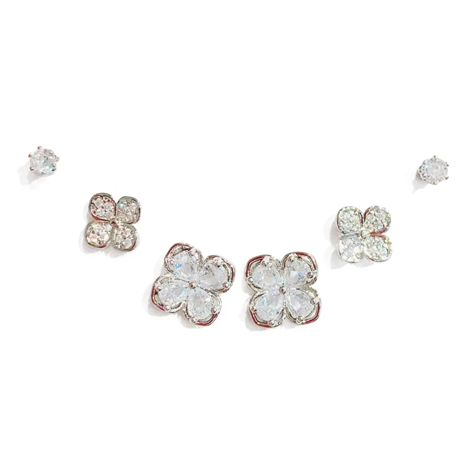 J KINGLAY Серьги-гвоздики из серебра 925 пробы женские