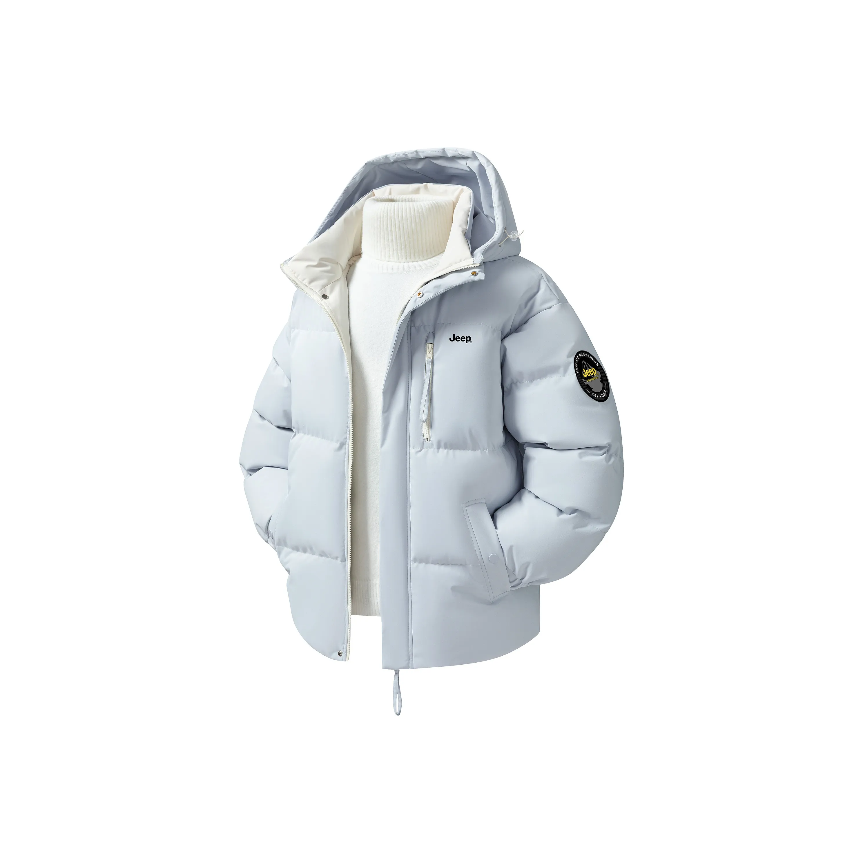 Jeep Длинный рукав с капюшоном хлопковый пуховик унисекс