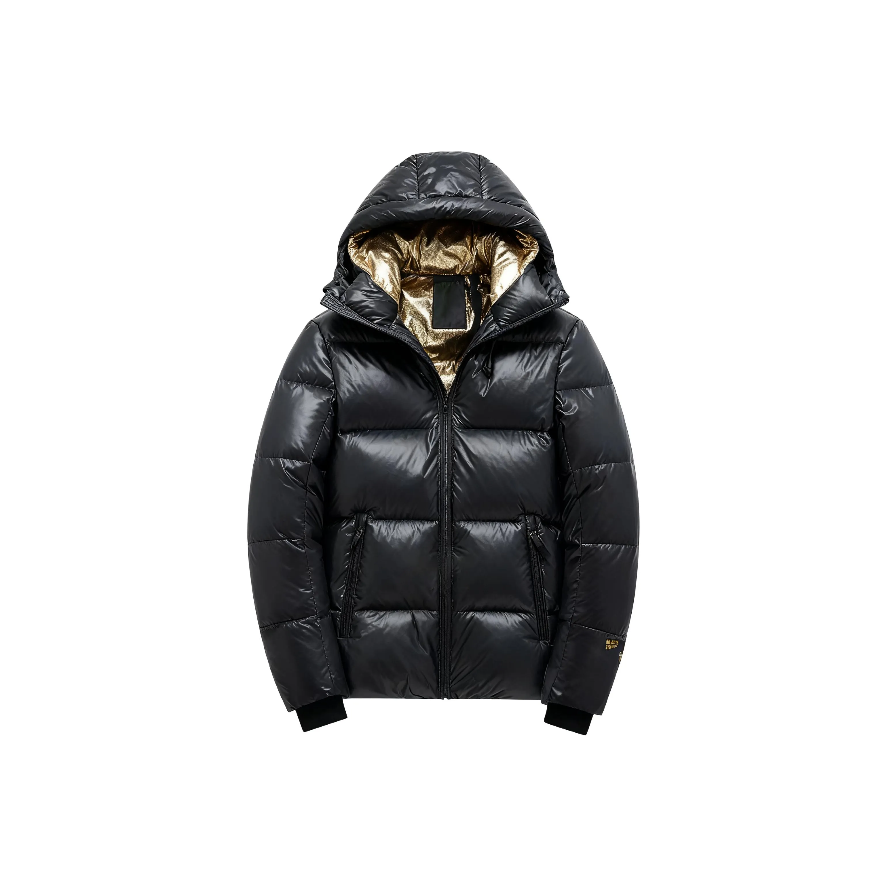 SZSX Черный [Черный Золотой Блестящий] Унисекс Пуховики