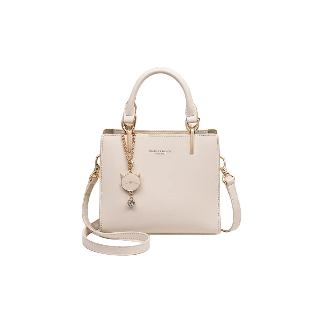 Younger Song Коровья кожа с синтетической кожей сумка обычный женский экрю