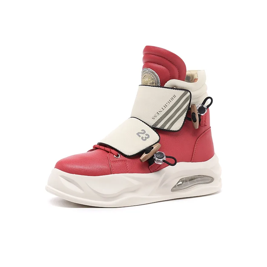 HUNU Высота Увеличивающая Противоскользящая Высокая Повседневная Обувь Мужская Красная