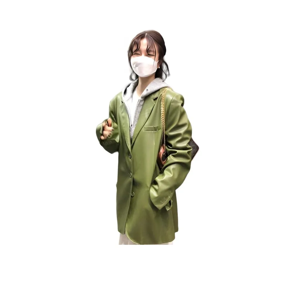 LANGQING Кожа Куртка Женская