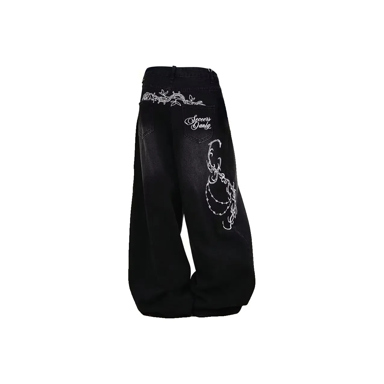 PISYPOX Черные Унисекс Джинсы