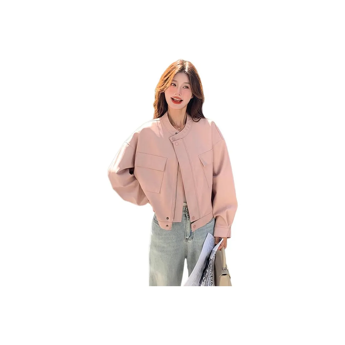 YOUSEKOO Розовый Женские Кожаные Куртки