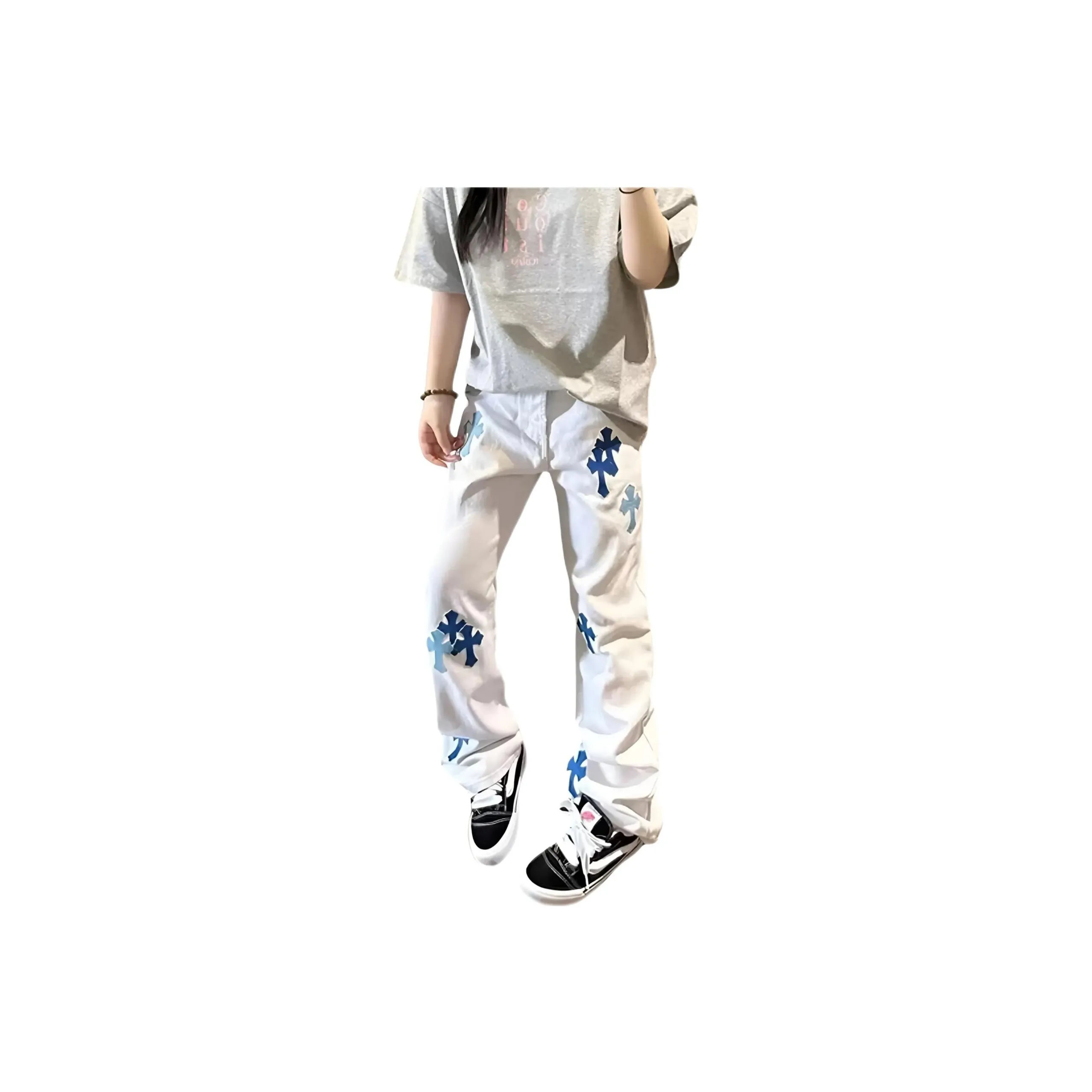 PISYPOX Белый Унисекс Джинсы