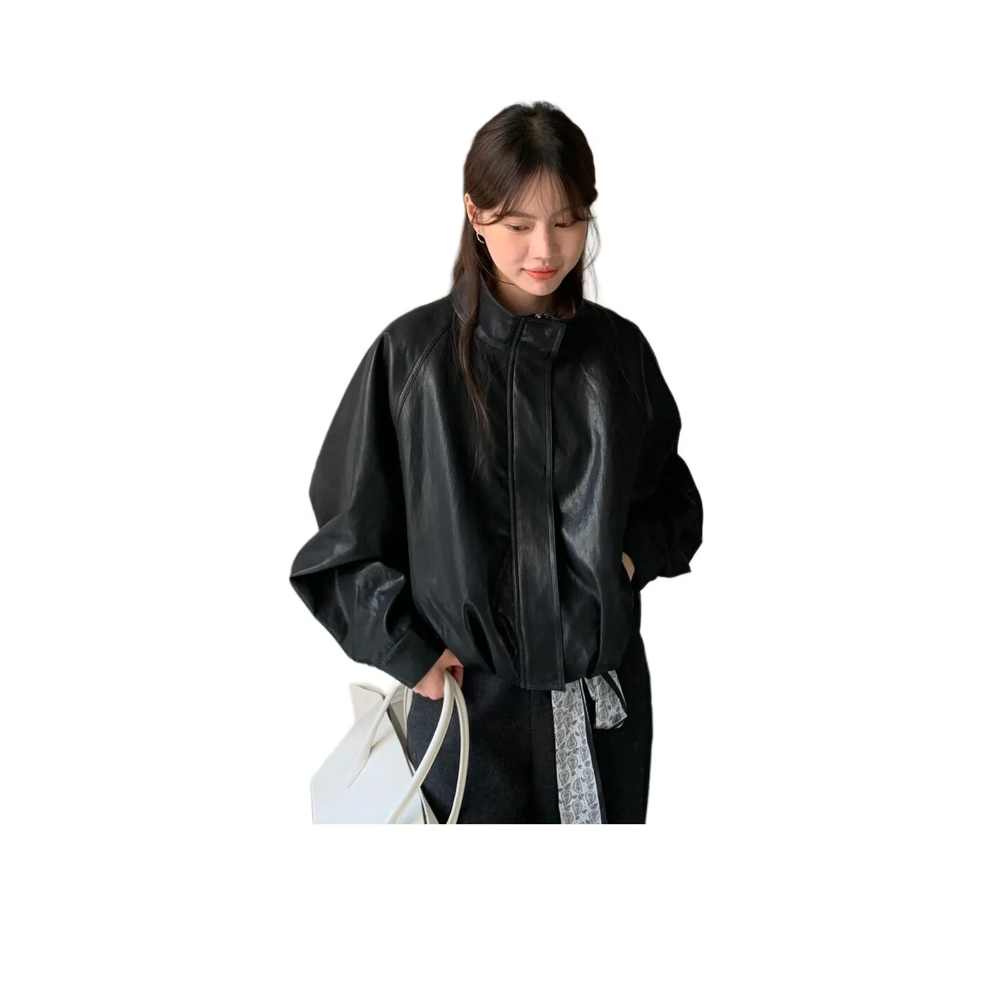 LANGQING Кожа Куртка Женская