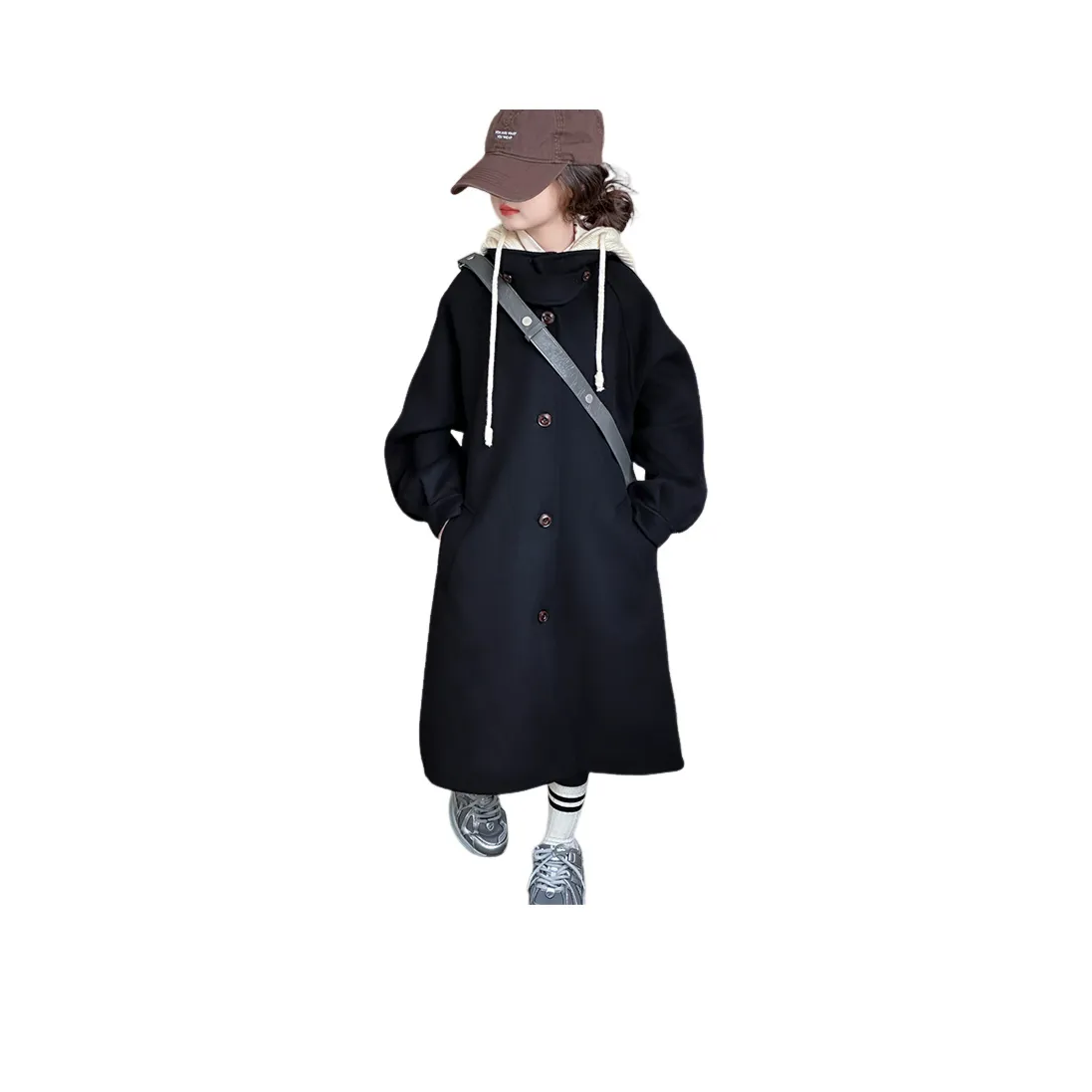 TLIT Черное Kids Шерстяное пальто