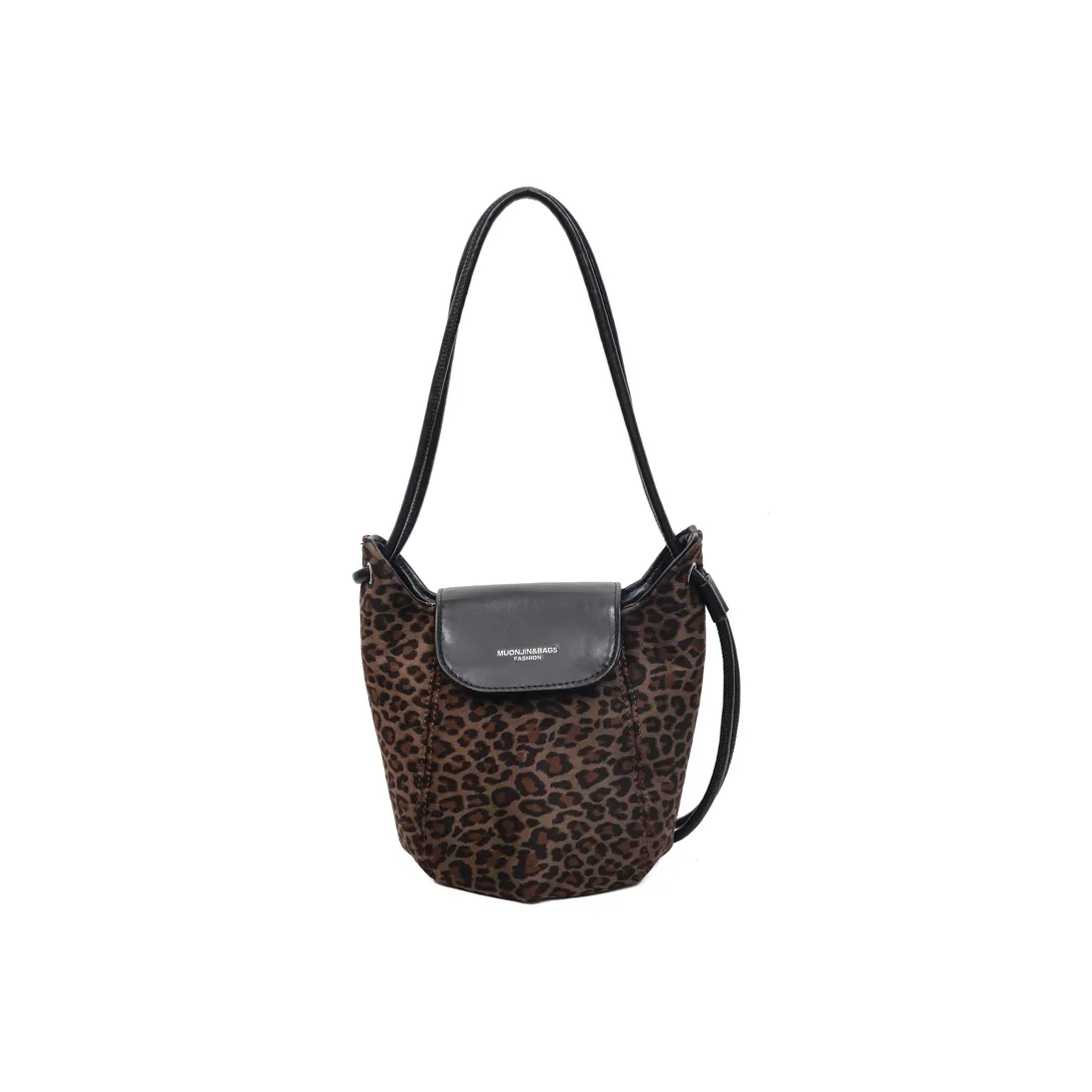 Kwq Кожа Бархат Сумка через плечо Стандартная Черная Кофейная