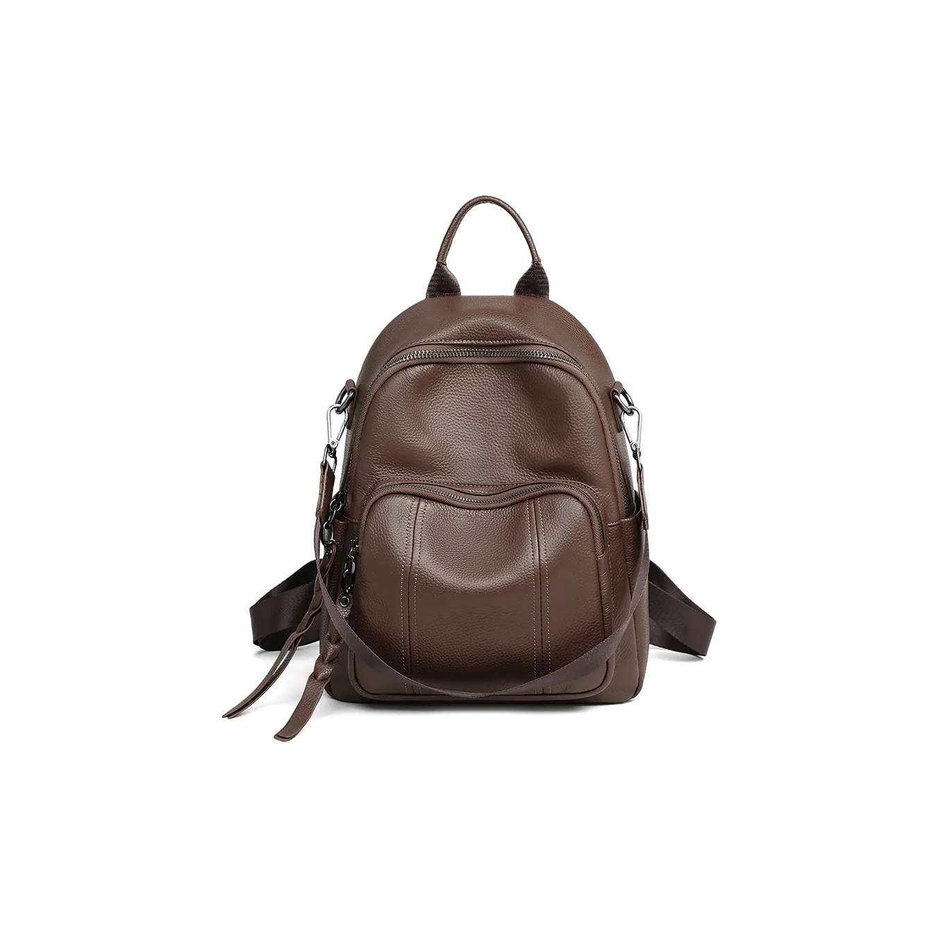 VINEY Рюкзак из коровьей кожи стандартный женский черный кофейный