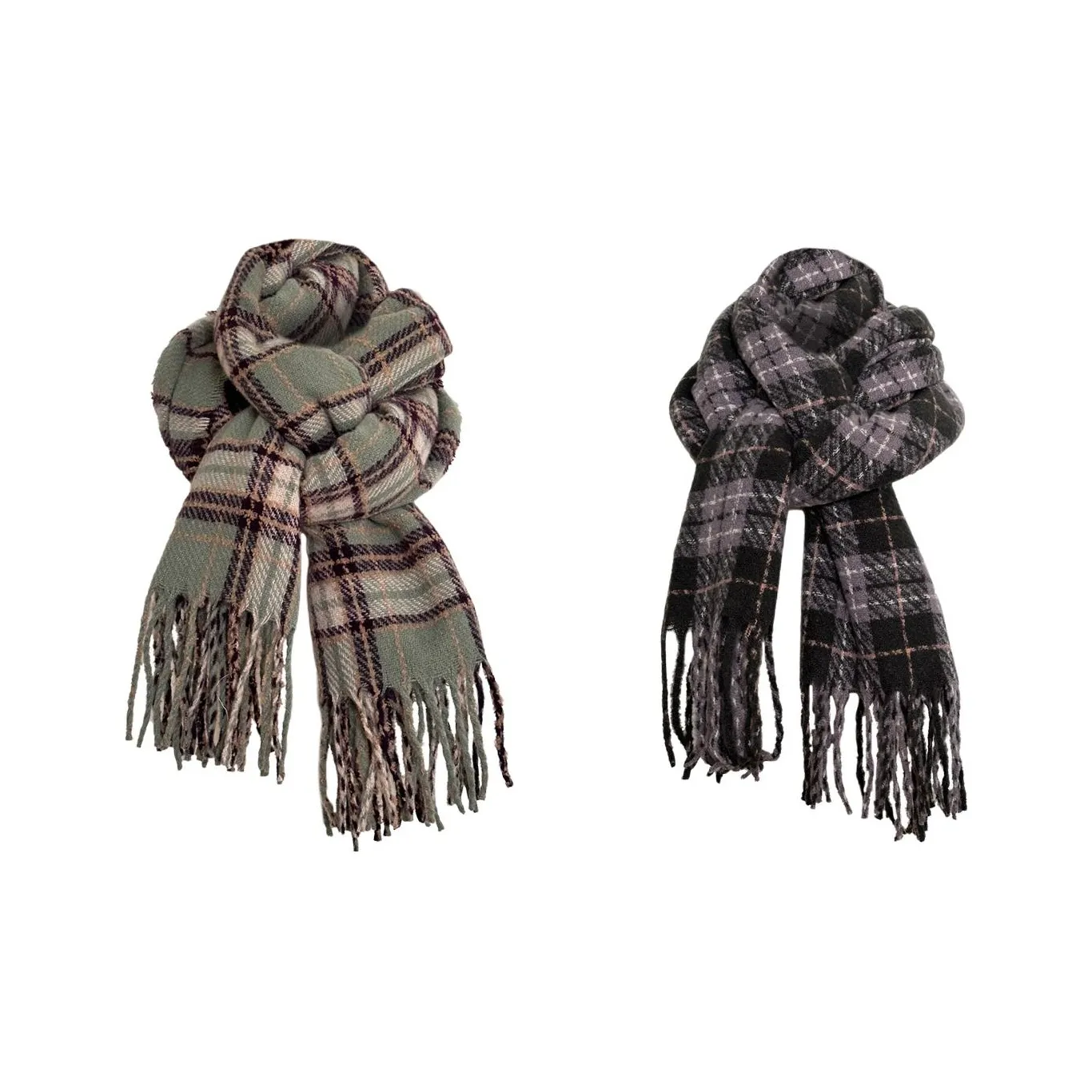 Tokyo Season Полиэстер Трикотаж Шарфы Унисекс Фиолетовый Зеленый