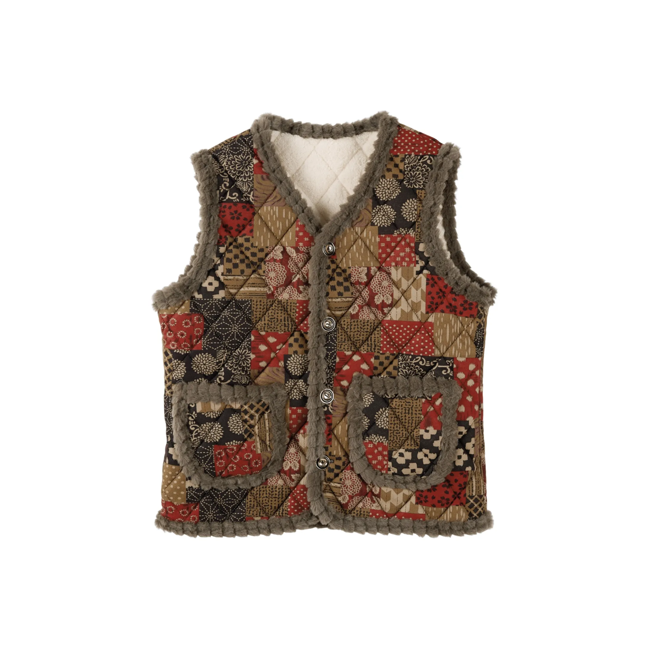 SIBAISHE Женский жилет в красном цвете с клеткой