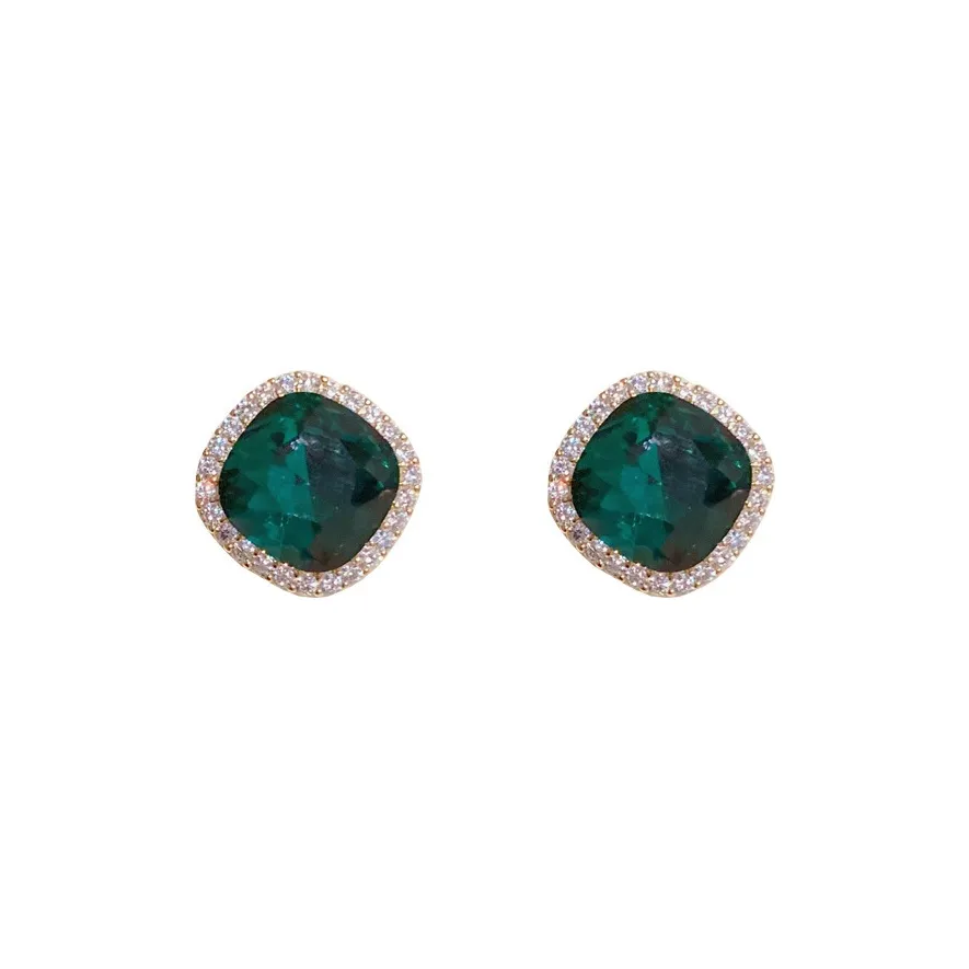 BONAS Микро Pave Ромб Серьги-гвоздики Женские