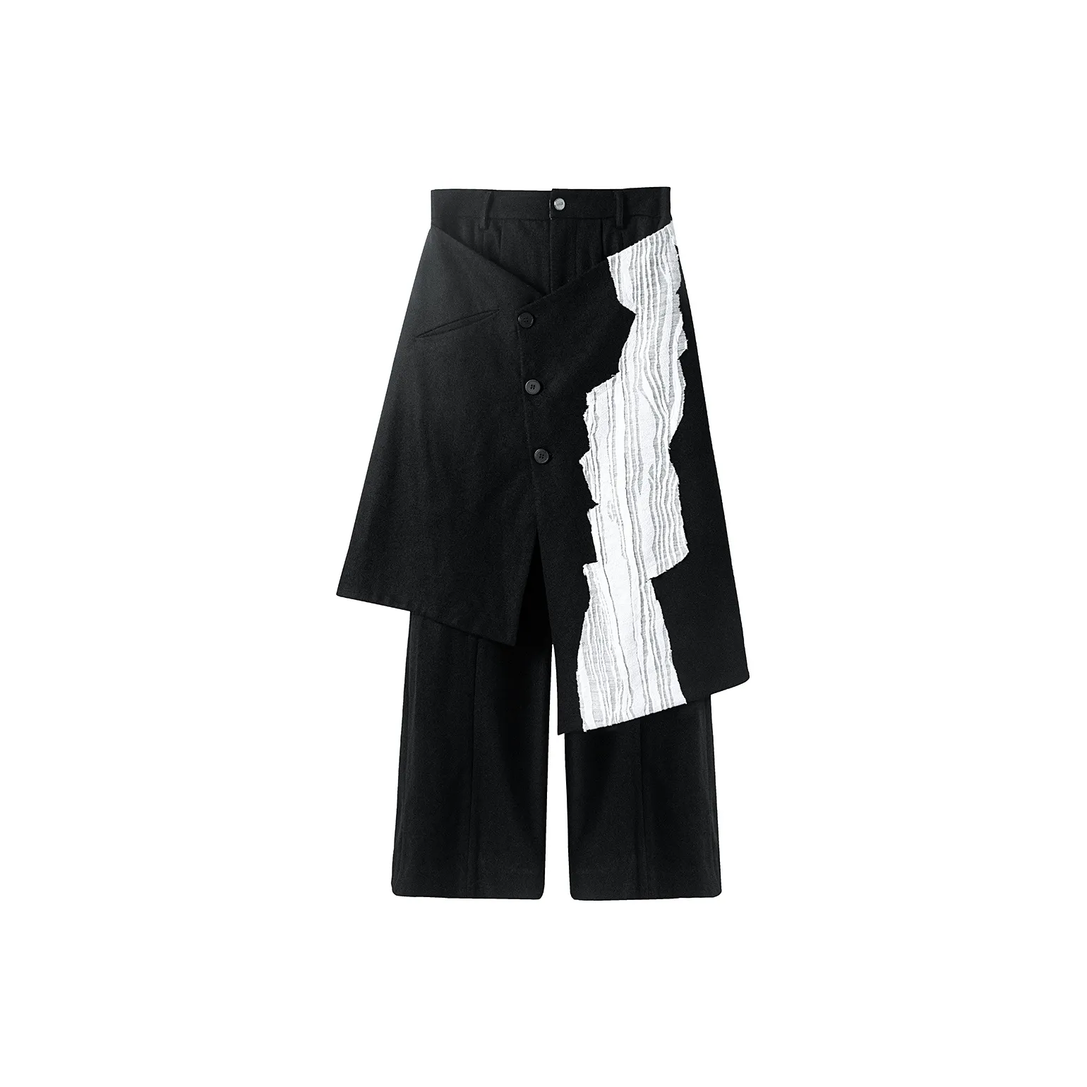 HUANXIANGZHE Шорты-юбка Широкие брюки Унисекс Черный
