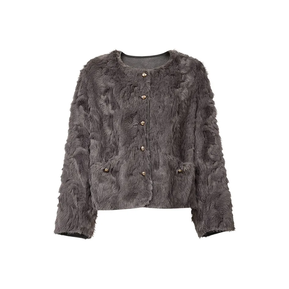 Hopeshow Темная тень Серый 074 Женские Меховые изделия