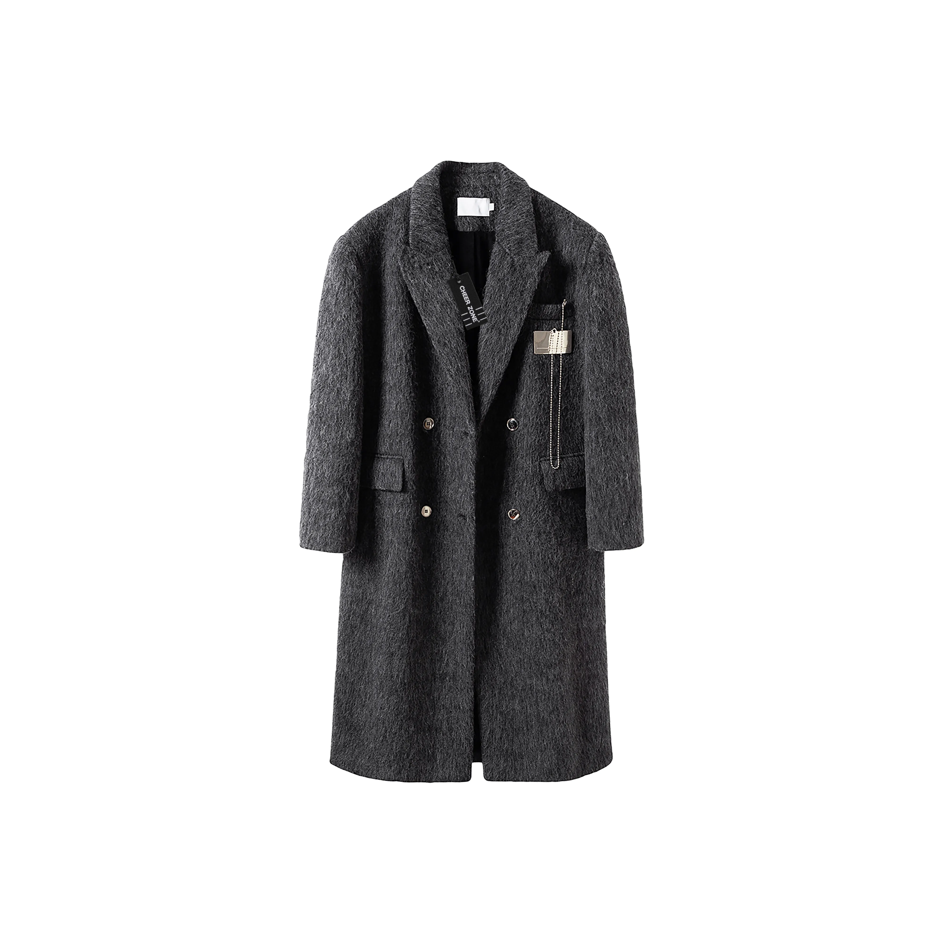 CHEER ZONE Темно-серый унисекс пальто