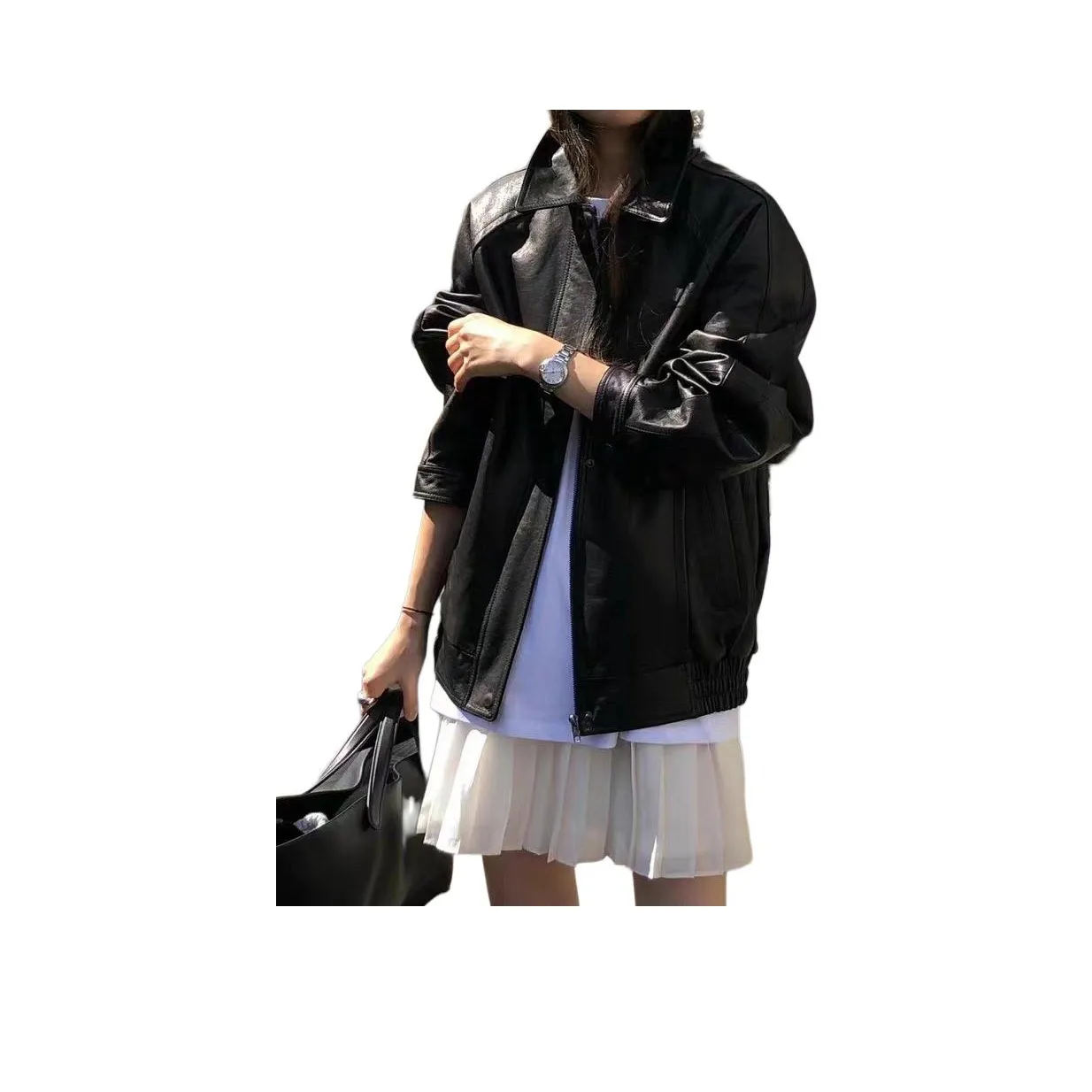 LANGQING Кожа Куртка Женская