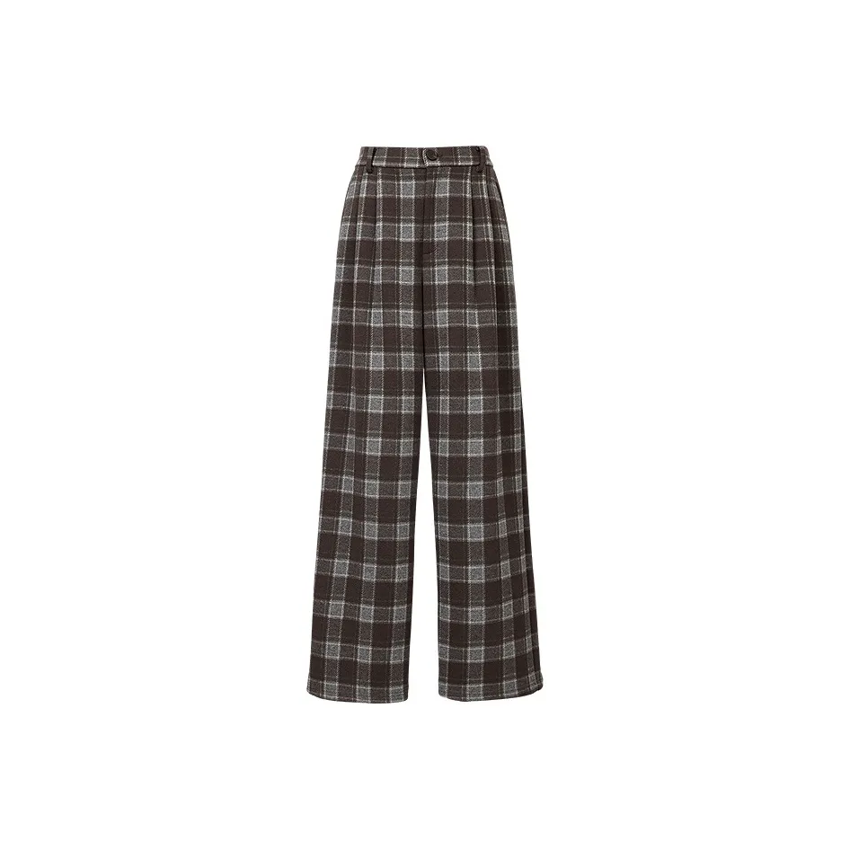 Hopeshow Кофейная клетка 918 Женские Повседневные брюки