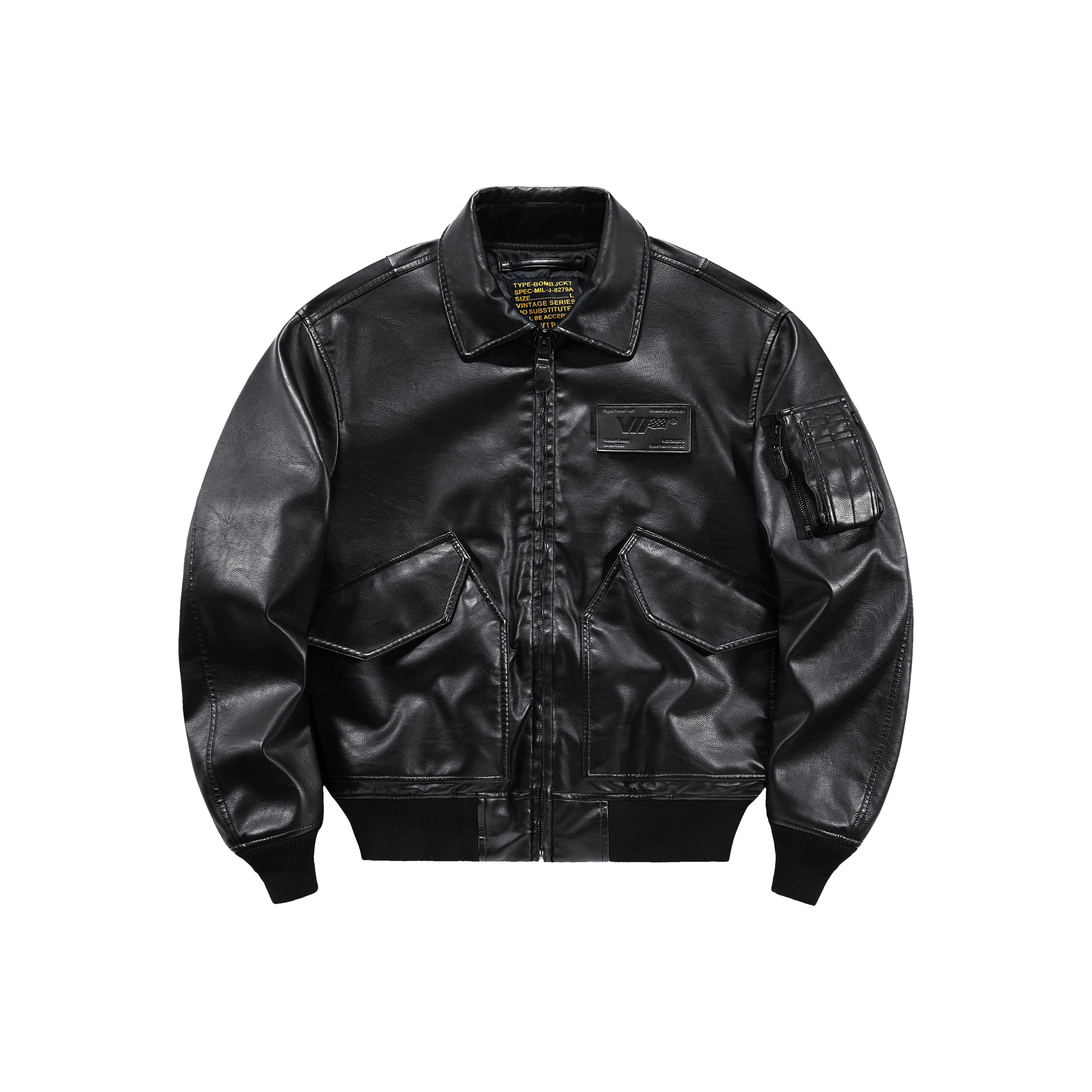 VIP Кожа Куртка Унисекс Черный