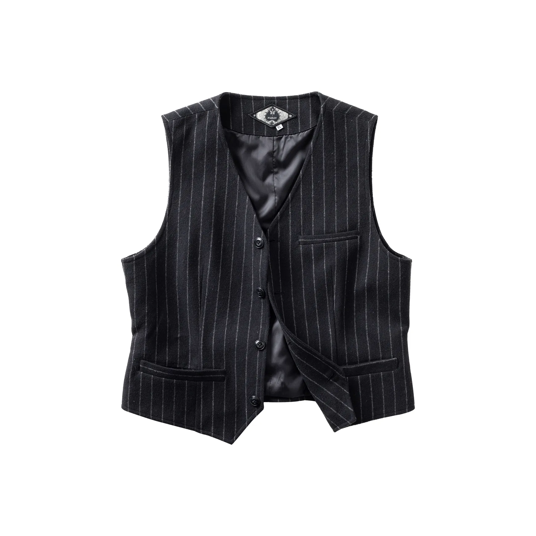 SOARIN YUPPIE Глубокий черный Полосы Мужские жилеты