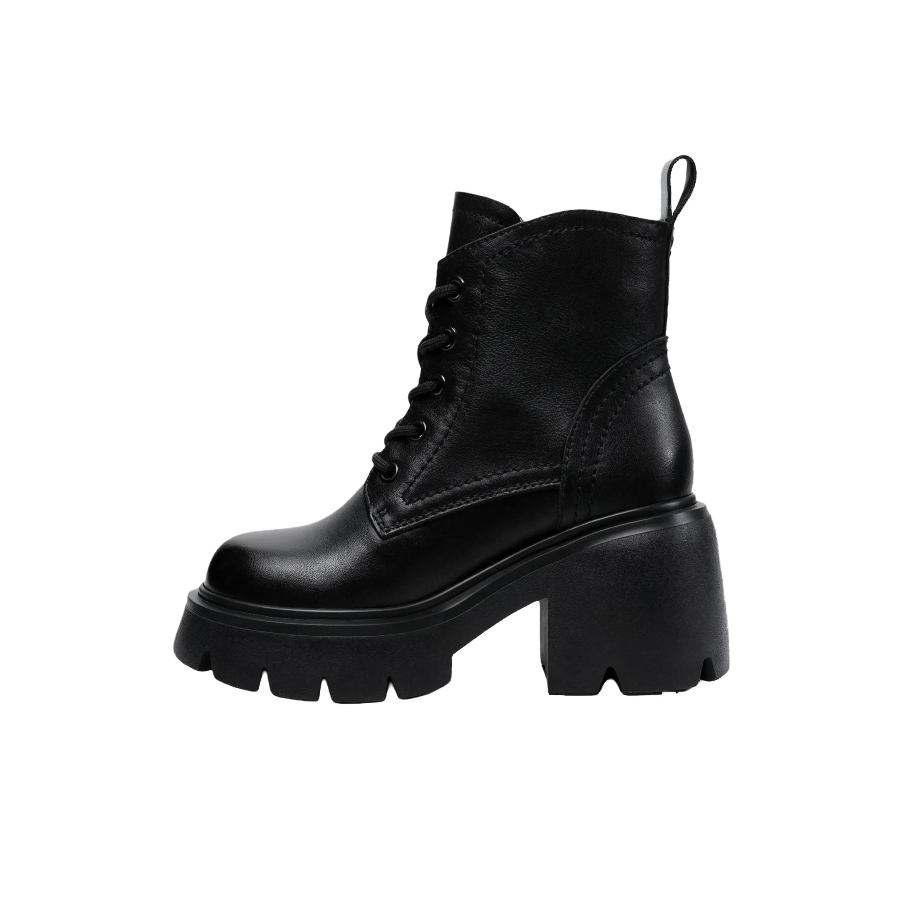 H2 Британский стиль Vintage Versatile Модный Кружево Вверх Женская обувь 10,5 см Мартин Boot Женские