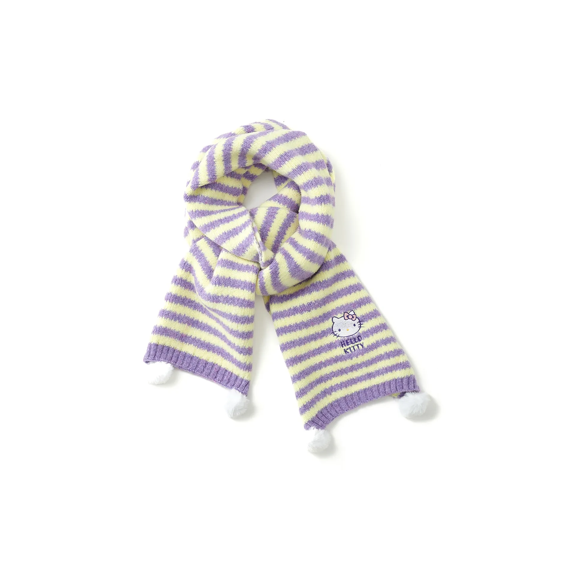 Sanrio Hello Kitty Смесовая шерсть Вязаные шарфы Женские