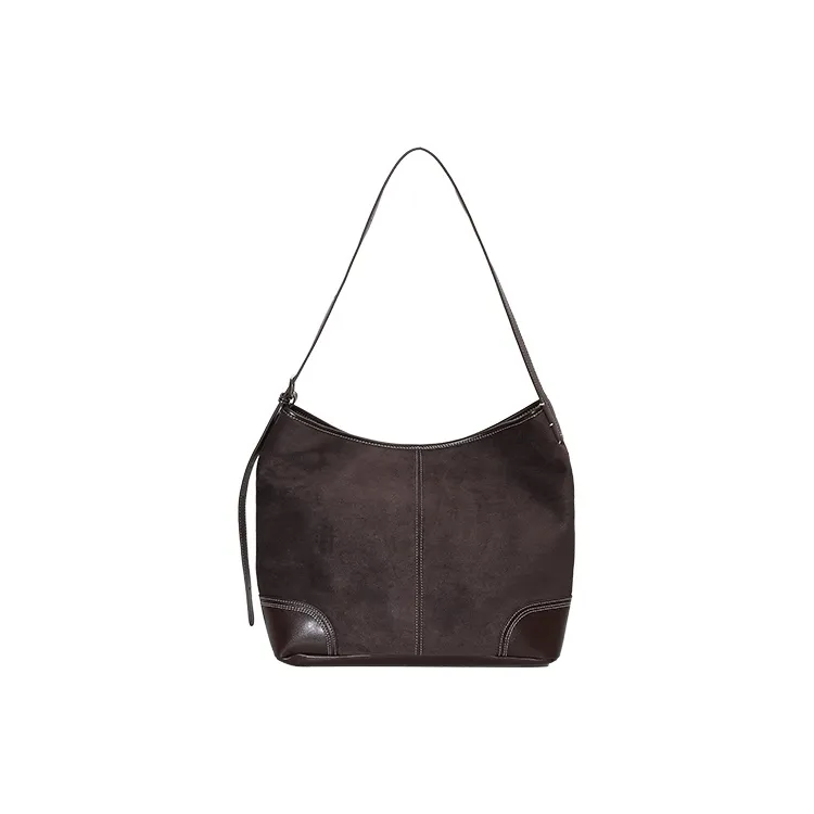 URBAN REVIVO Сумка через плечо из искусственной кожи большая женская темно-красный коричневый