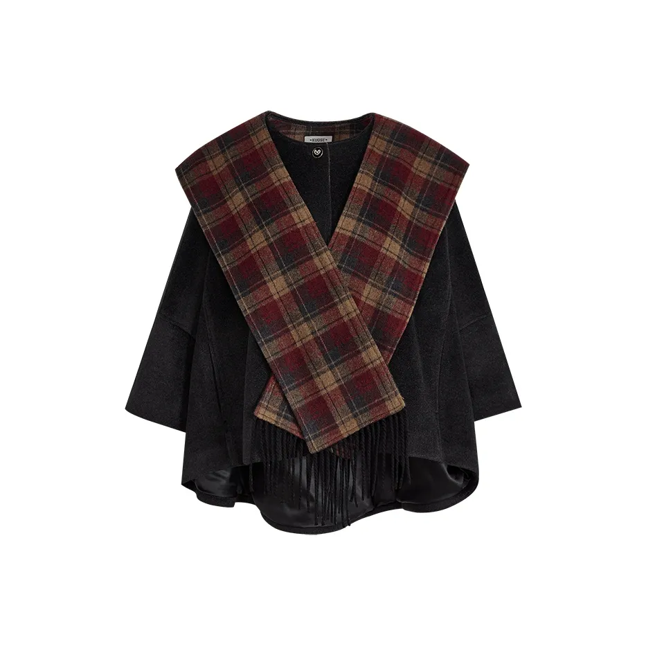 KUOSE Черный Серый Цвет Женское Пальто