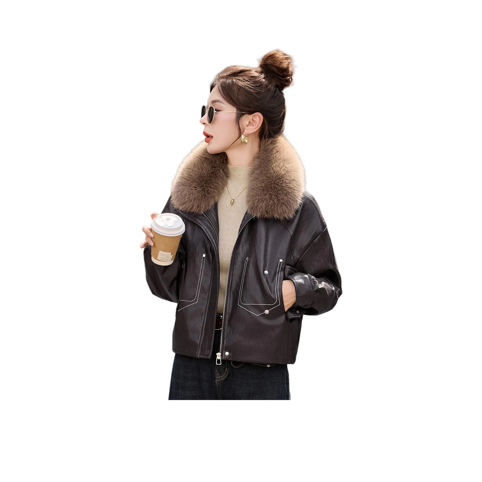 Куртка из кожи Kangaroo женская