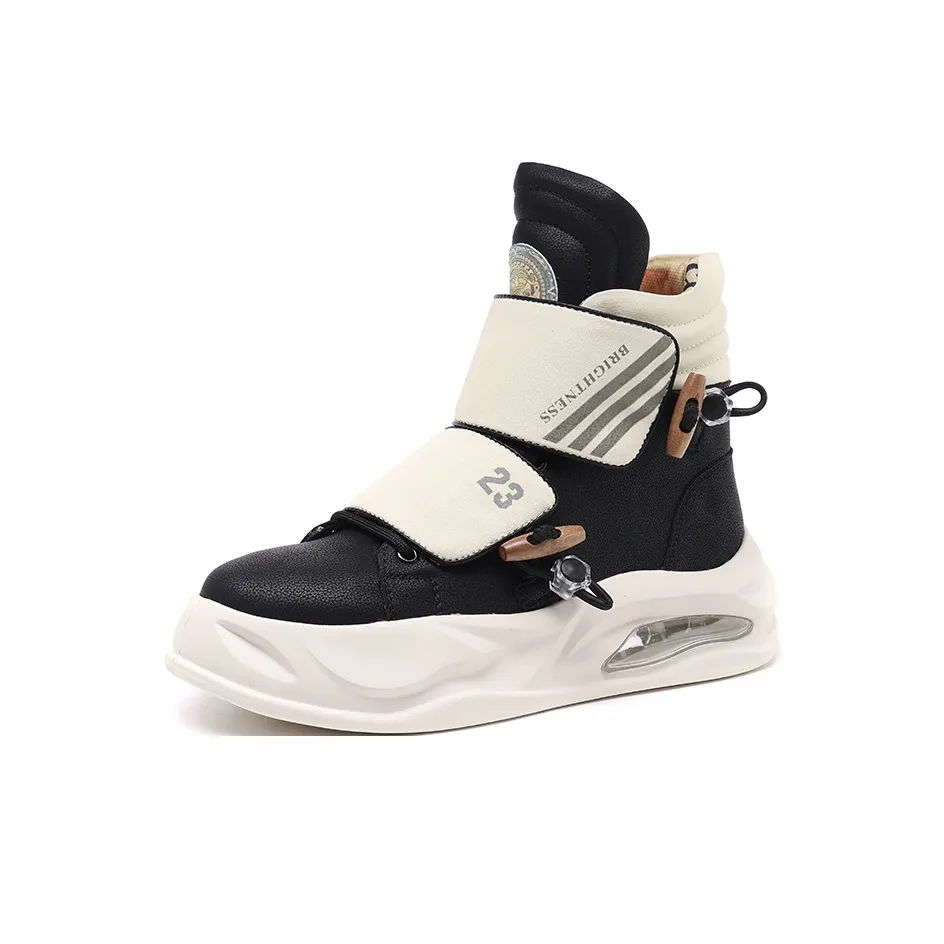 HUNU Slip-Resistant визуально увеличивает рост Высокие кеды Повседневная обувь Мужская Черная