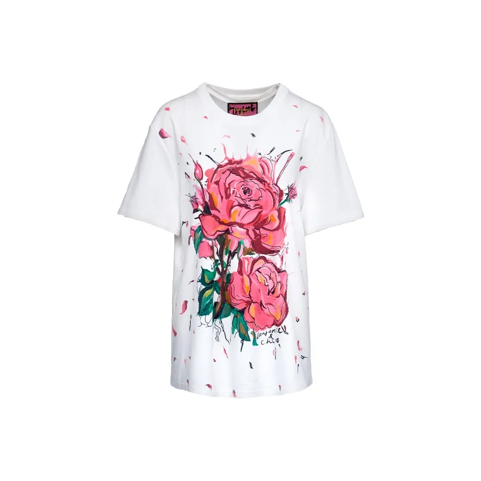 Laurence Chico Printed Круглый вырез Рубашка T Унисекс Белый