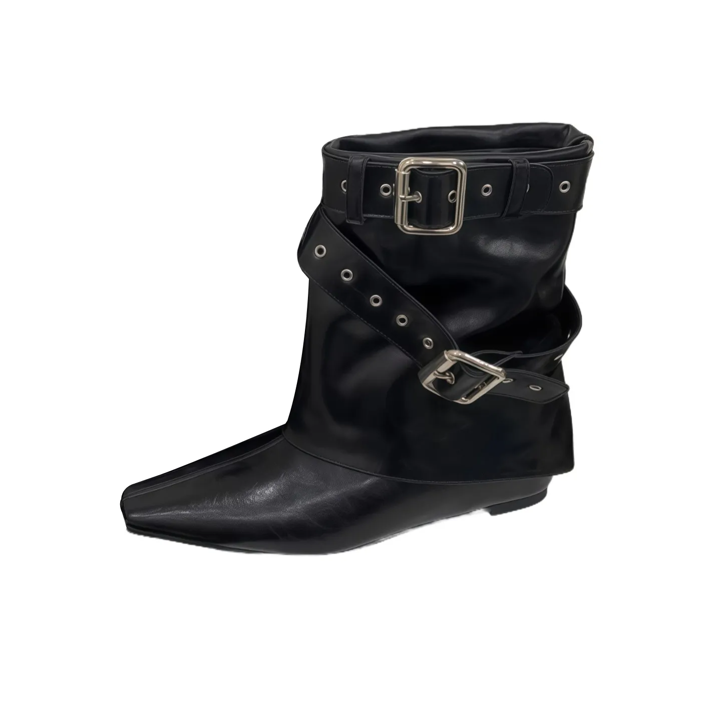 Dragon Dance Ботильоны Скрытый каблук Foldover Ботинки Женские