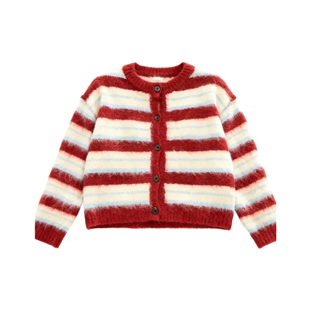 POPO.INFO Red Stripes Women's Knitwear
