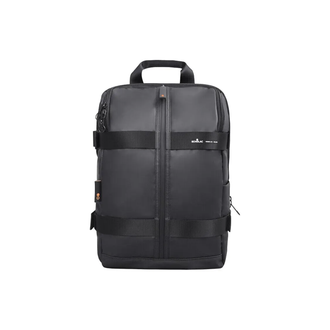 ECHOLAC Nylon Однотонный Универсальный Повседневный Многофункциональный Рюкзак Большой Мужской Черный
