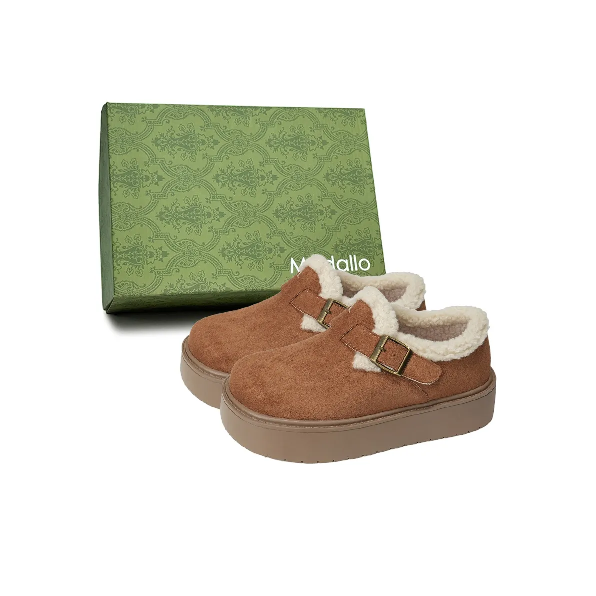 MADALLO Стиль Майярд Платформа Зимний Утолщенный и с флисовой подкладкой Термические тапочки Slip-on