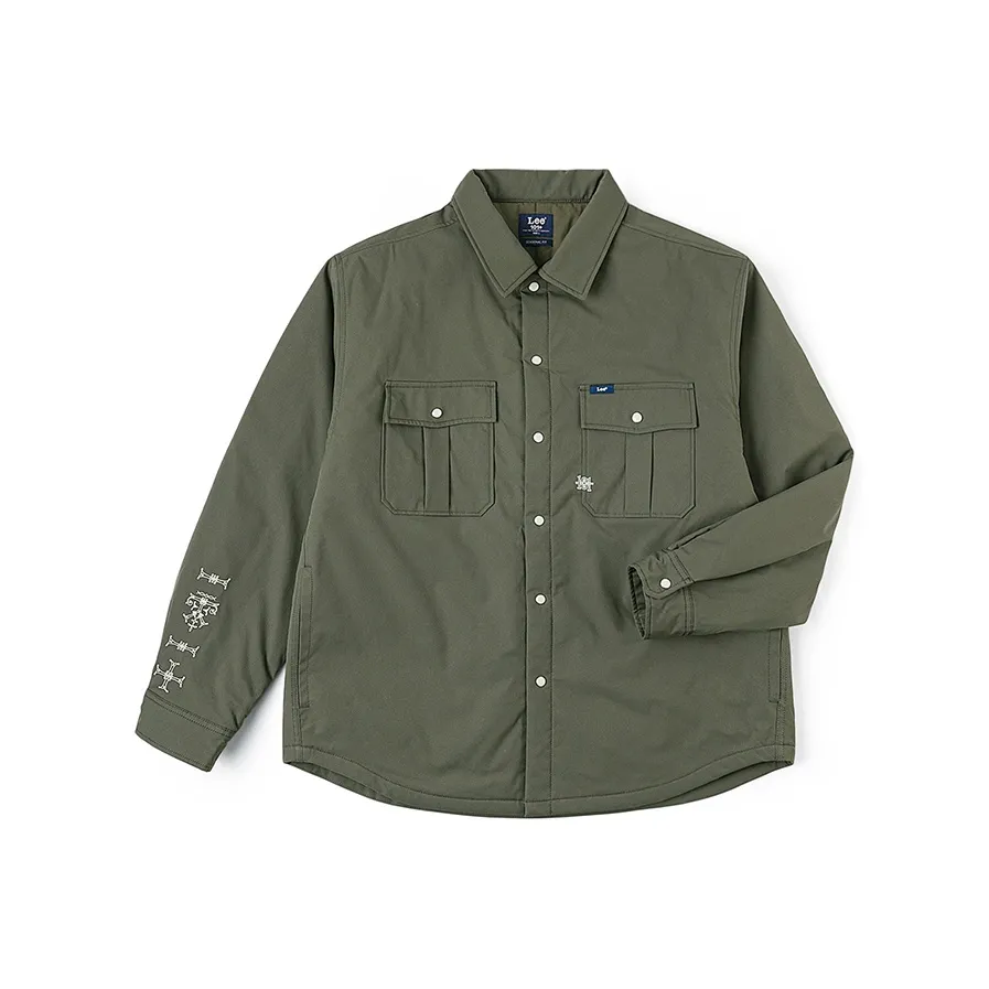 Lee Оливково-зеленый Мужские Рубашки