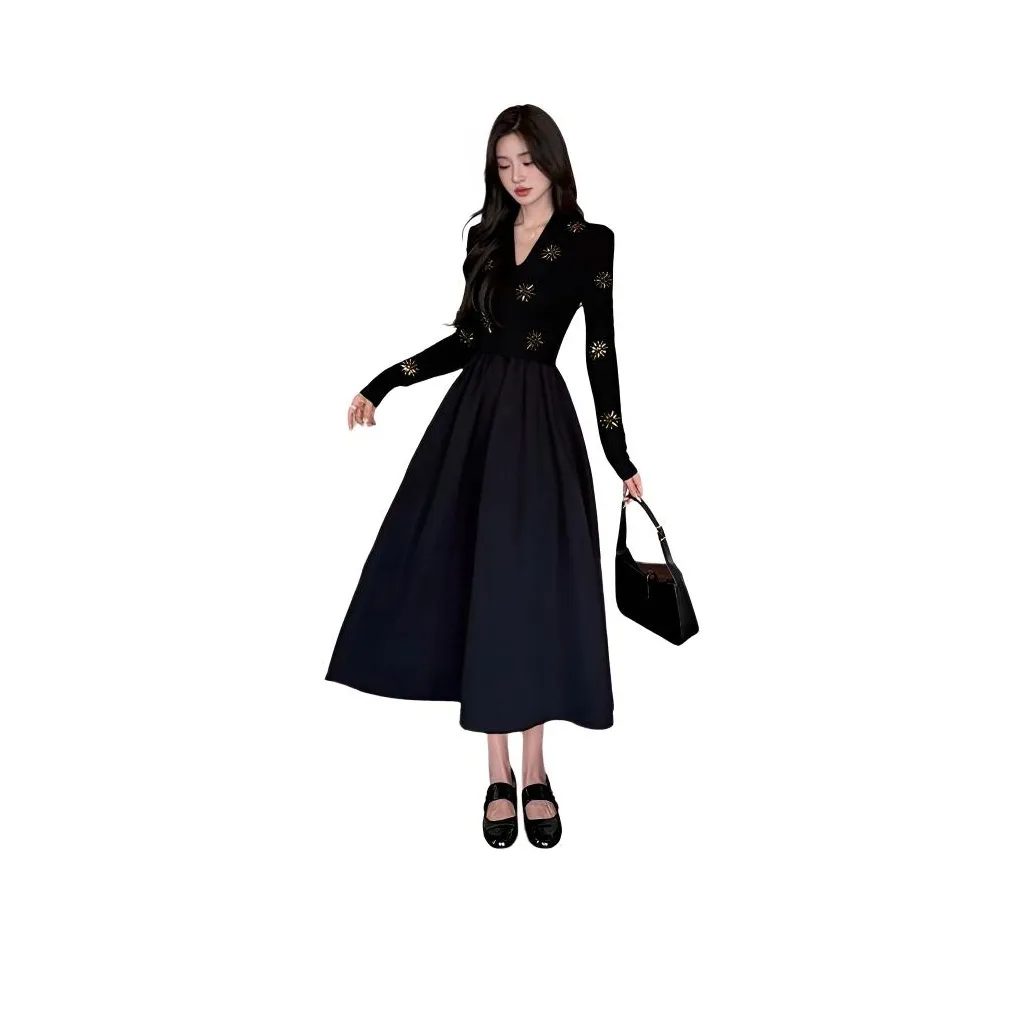 GULIANFEI Длинное платье с длинными рукавами женское