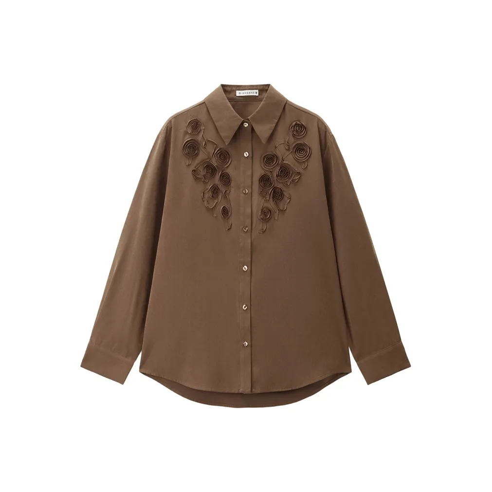 Giordano 08 Винтажный Коричневый Женские Рубашки