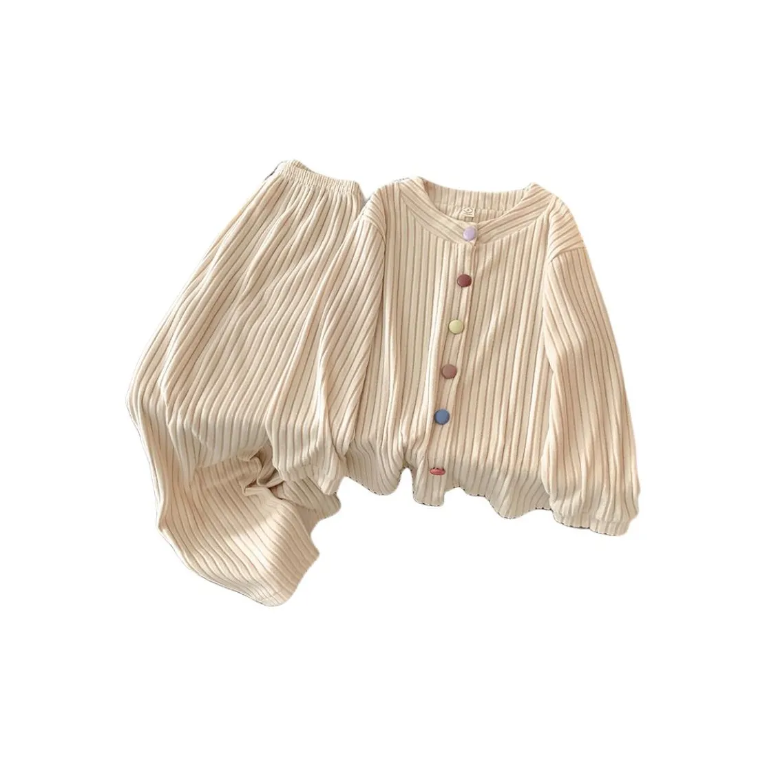 HANQIANNUO Осенне-зимняя пижама V-образный вырез женский двухкомпонентный комплект