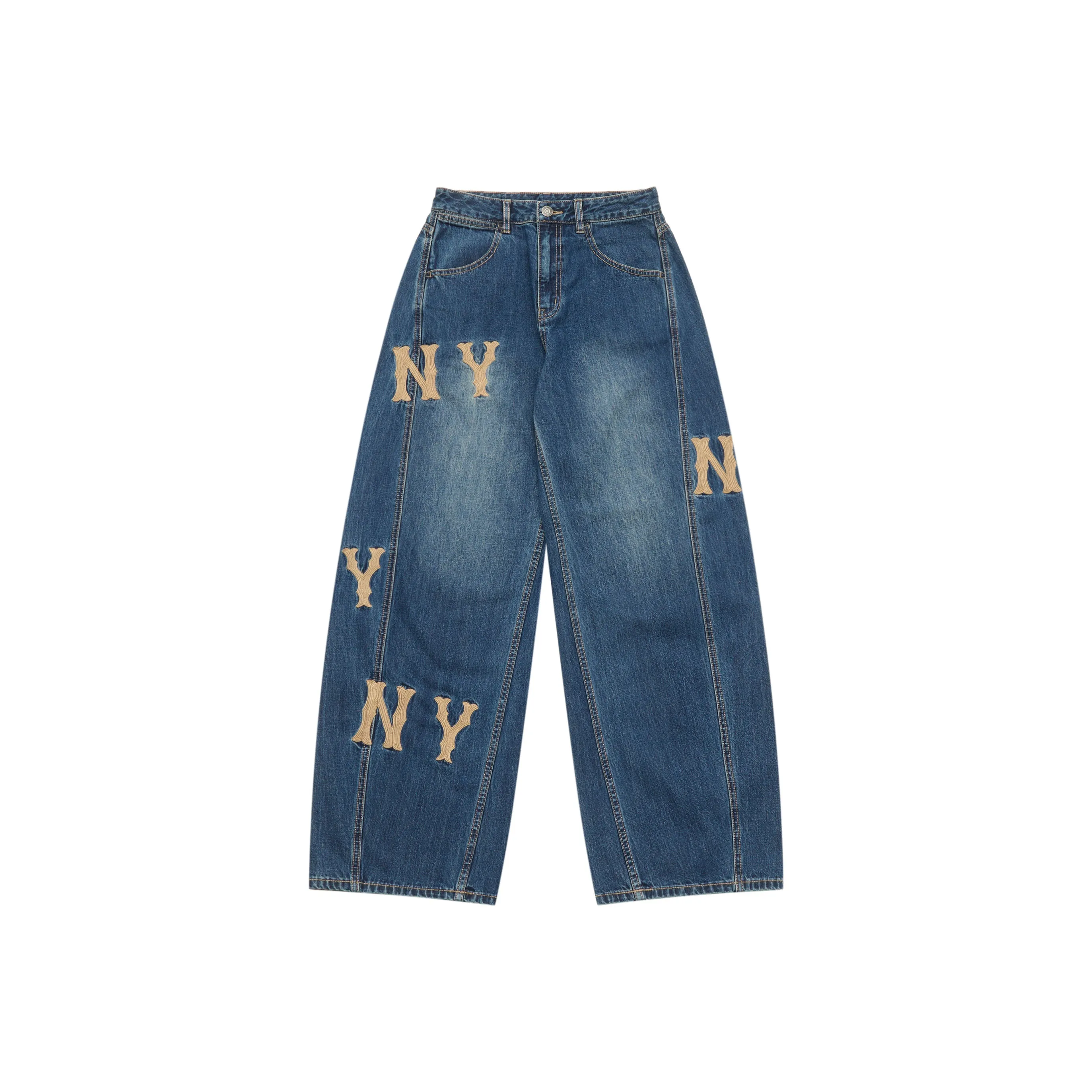 MLB New York Yankees 25FW Джинсы Женские Стандарт Деним