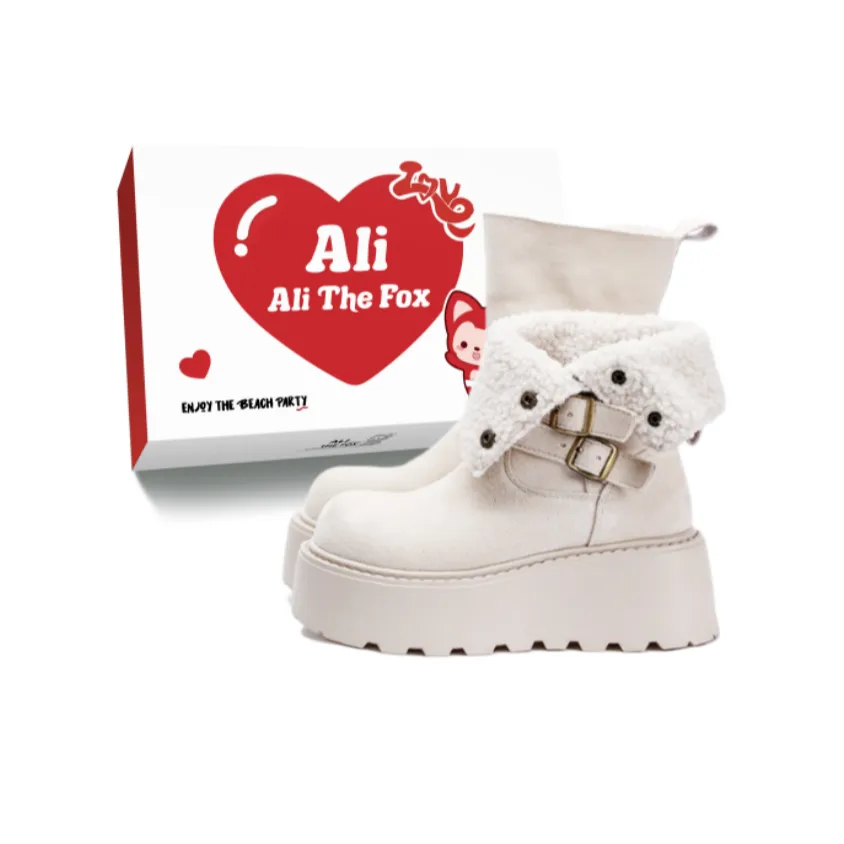 Али Тх Фокс Флис С подкладкой Термический Мода Нишевый Повседневные Носки Экипаж Снежные Ботинки Женские