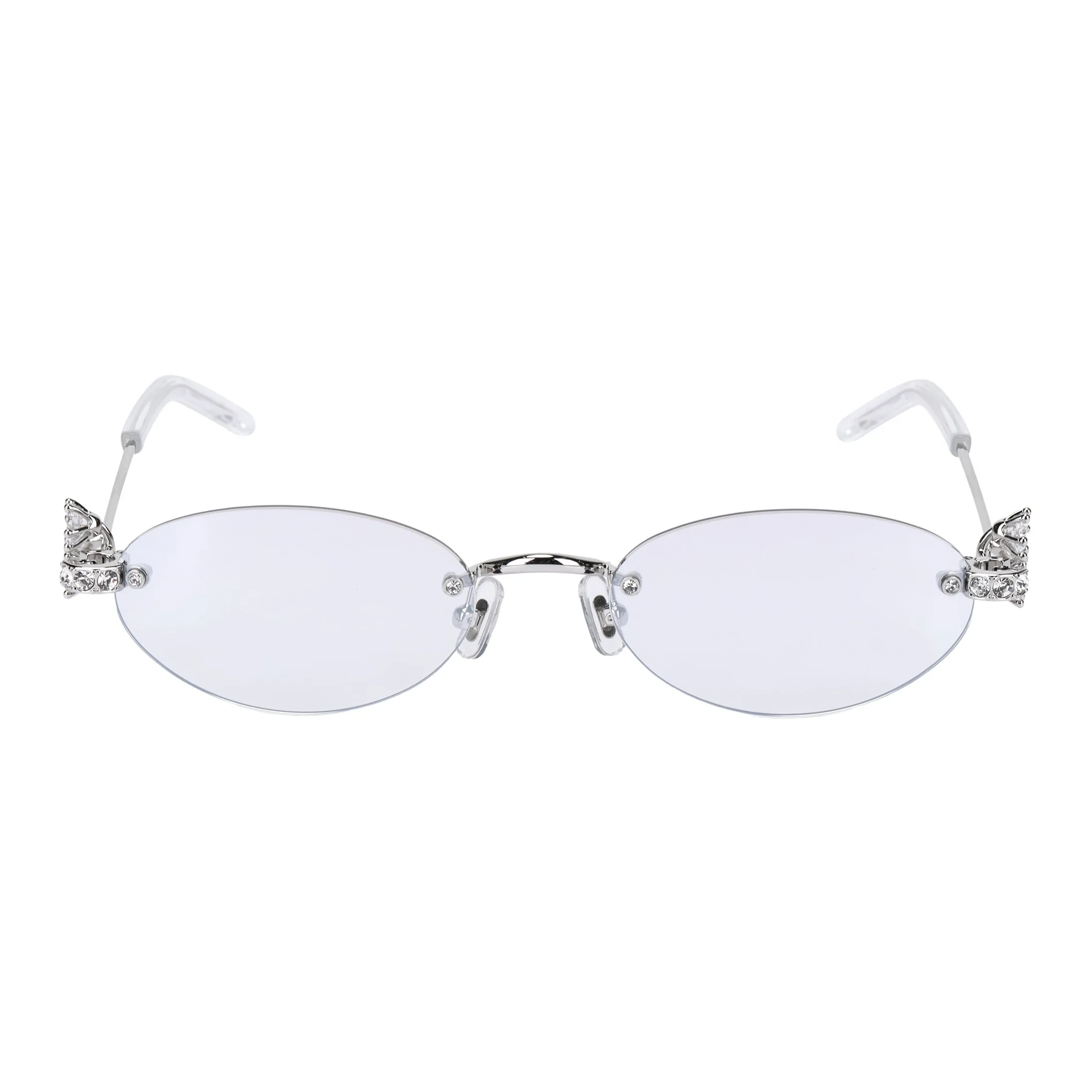 GENTLE MONSTER Металл Драгоценный камень OVAL SUNGLASSES Унисекс Серебряный