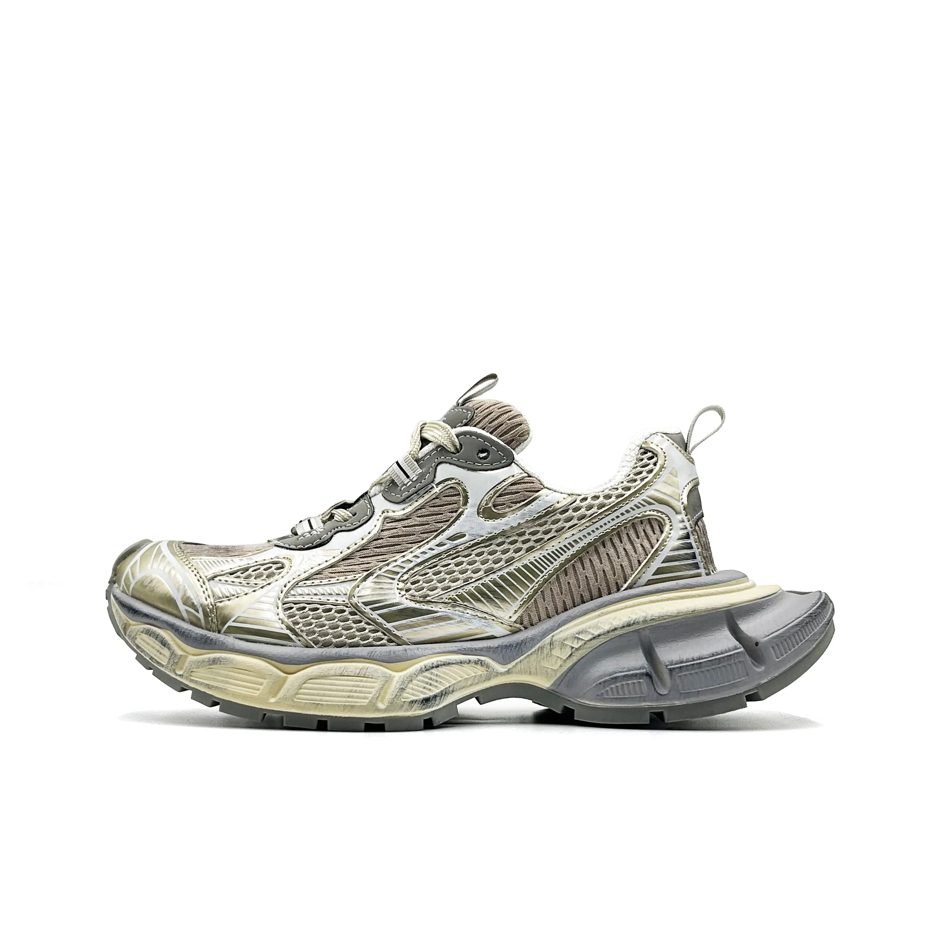 Hong Kong Meng Low Топ Толстоподошвенные кроссовки Унисекс Шампанское состаренный