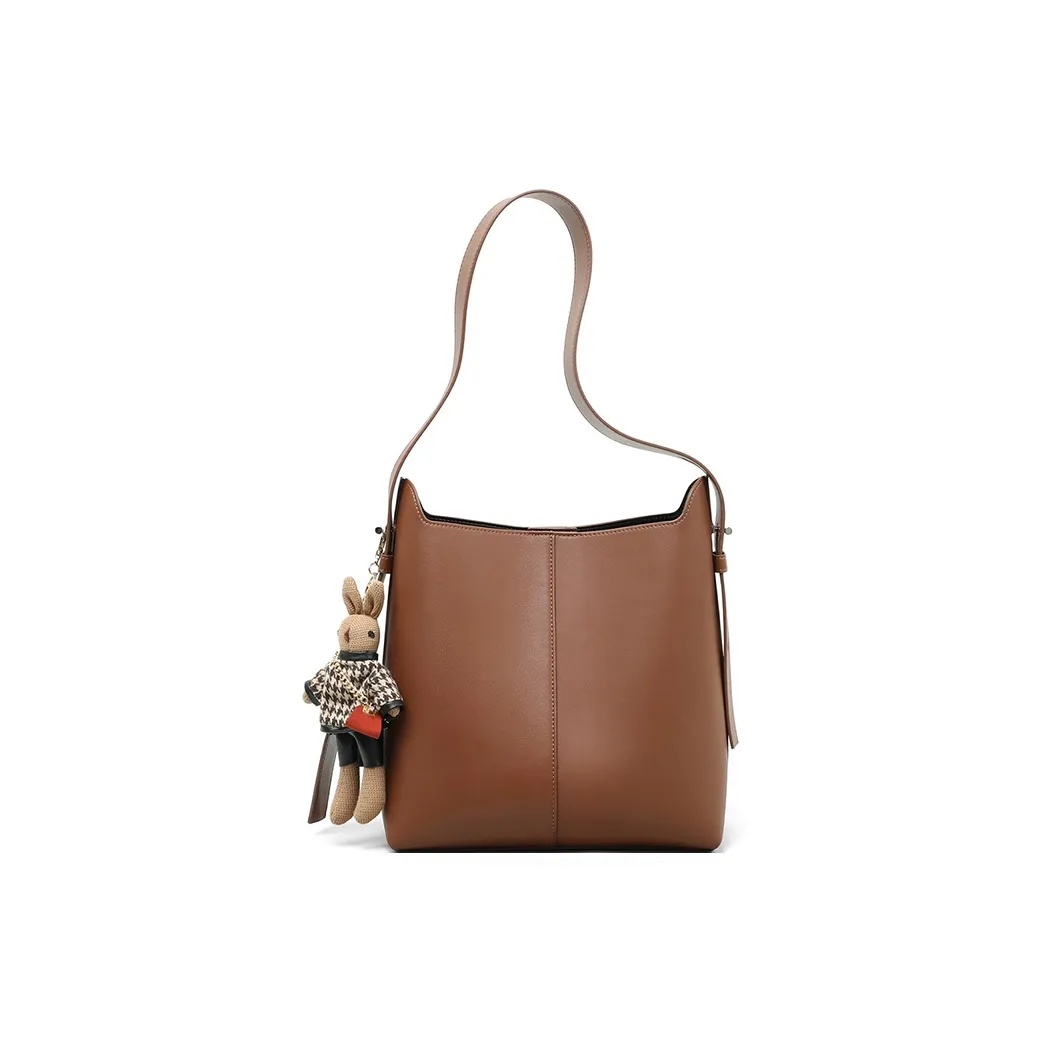 Younger Song Коровья кожа Тоут Сумка Сумка через плечо Стандартная Женская Карамель