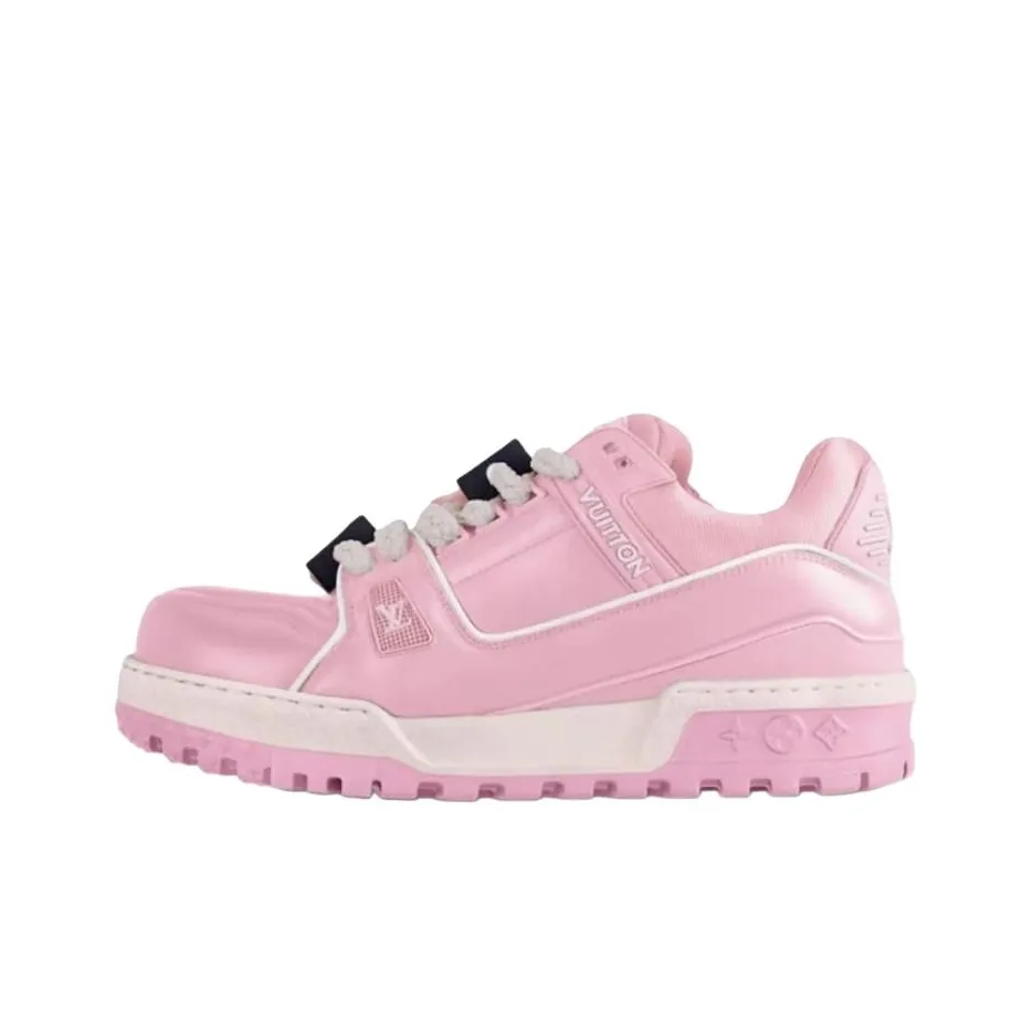 LOUIS VUITTON Trainer Maxi Skateboard Shoes Men Low Top Pink