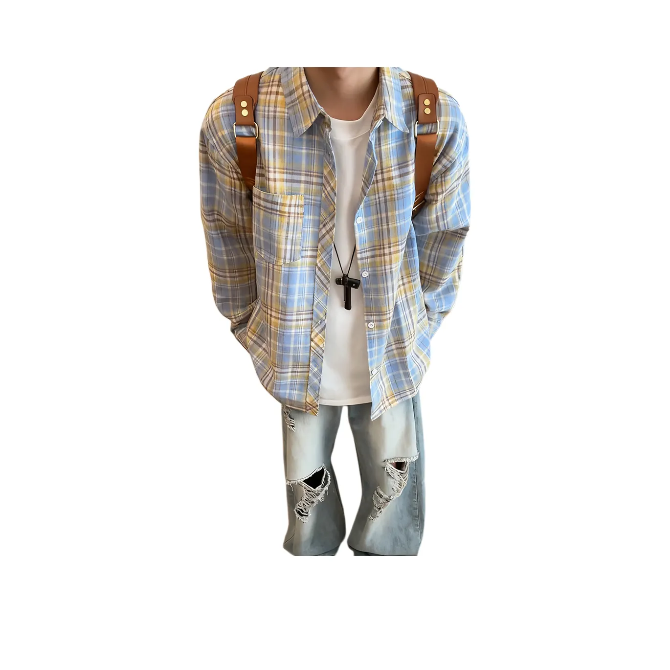 CORNILOT Желтая клетка Унисекс Рубашки