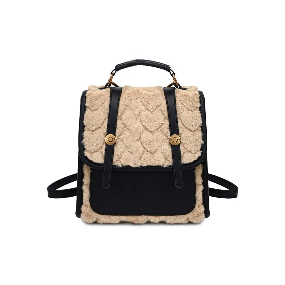 CAREELL Флоковый материал Рюкзак Женские Черный Красный Светло-коричневый Кофейный