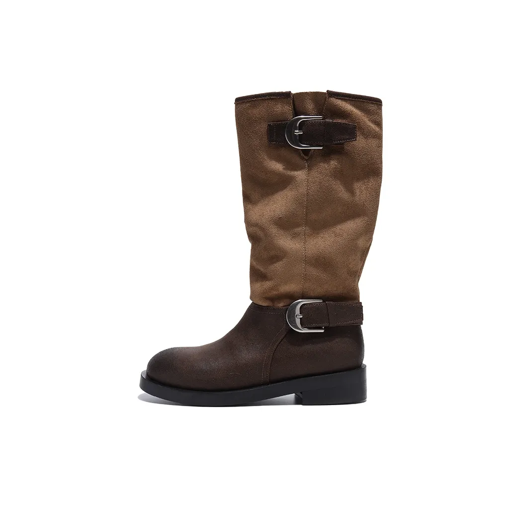 BDED Высокие сапоги до колена коричневые женские